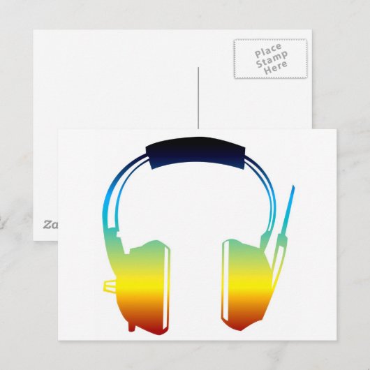 hoofdtelefoon briefkaart (Voorkant / Achterkant)