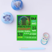 Hoofdtelefoon, DJ, Club Event Adverteren Flyer (Enkel)