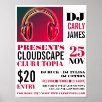 Hoofdtelefoon, DJ, Club Event Adverteren