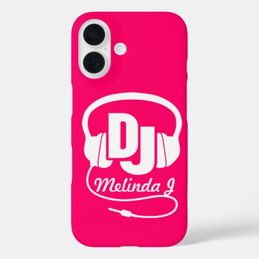 Hoofdtelefoon DJ meisjesnaam roze Case-Mate iPhone Case (Achterkant)