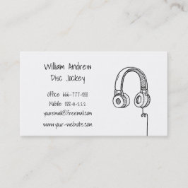 Hoofdtelefoon Doodle DJ Disk Jockey Visitekaartje