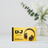Hoofdtelefoon Geel DJ Visitekaartje (Staand voorkant)