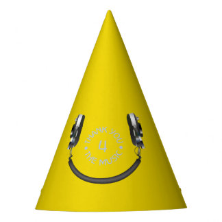 Hoofdtelefoon glimlachen feesthoedjes