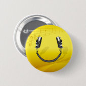 Hoofdtelefoon glimlachen ronde button 5,7 cm (Voorkant /achterkant)