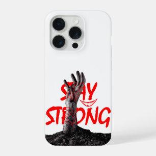 Hoofdtelefoon Hoesje : Blijf Sterk Motiverende Cit iPhone 15 Pro Hoesje