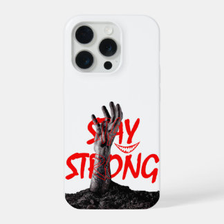 Hoofdtelefoon Hoesje : Blijf Sterk Motiverende Cit iPhone 15 Pro Hoesje