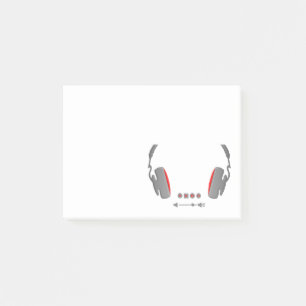 Hoofdtelefoon met mediumvolumeregelingknoppen post-it® notes