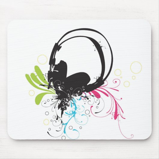 Hoofdtelefoon Mousepad Muismat (Voorkant)