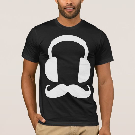 Hoofdtelefoon Mustache T-shirt (Voorkant)