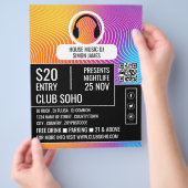 Hoofdtelefoon Muziek Wave Logo, Professionele DJ A Flyer (Hand)