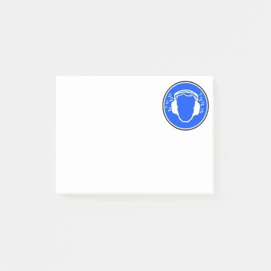 Hoofdtelefoon na zijn installatie post-it® notes (Voorkant)