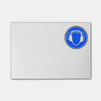 Hoofdtelefoon na zijn installatie post-it® notes