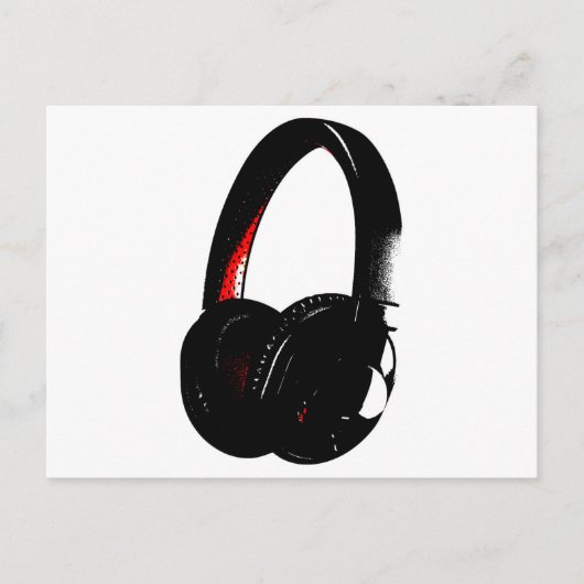 Hoofdtelefoon Pop Art Head Phone Briefkaart (Voorkant)