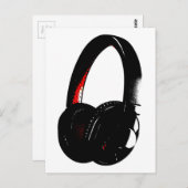 Hoofdtelefoon Pop Art Head Phone Briefkaart (Voorkant / Achterkant)