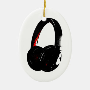 Hoofdtelefoon Pop Art Head Phone Keramisch Ornament