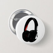 Hoofdtelefoon Pop Art Head Phone Ronde Button 5,7 Cm (Voorkant /achterkant)