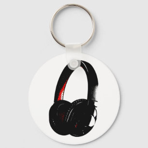 Hoofdtelefoon Pop Art Head Phone Sleutelhanger