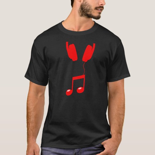hoofdtelefoon rood t-shirt (Voorkant)
