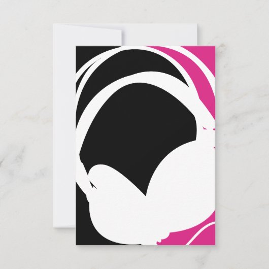 Hoofdtelefoon Silhouette RSVP-kaart RSVP Kaartje (Voorkant)