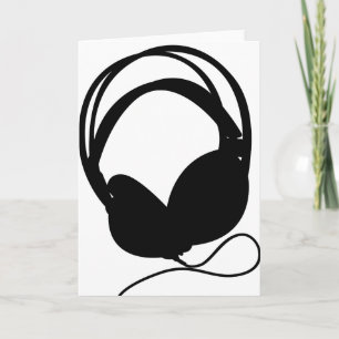 Hoofdtelefoon Silhouette Wenskaart Kaart