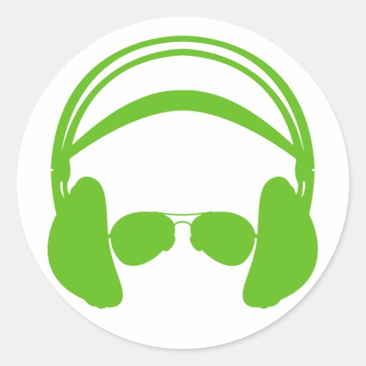 Hoofdtelefoon & zonnebril Sticker (Voorkant)