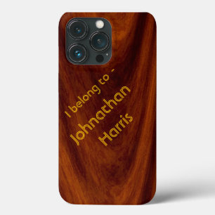 Hoofdtelefoonhoes - Houtstructuur met naam iPhone 13 Pro Hoesje