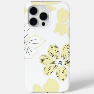 Hoofdtelefoonhoesje met gele bloem iPhone 15 pro max hoesje