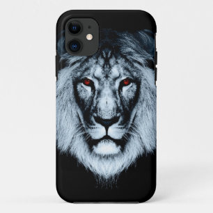 Hoofdtelefoonhoesje met Rode Ogen Leeuw voor iPhon iPhone 11 Hoesje