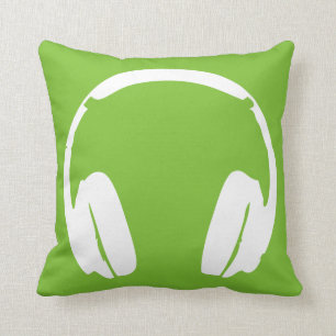 Hoofdtelefoonpiloot (groen/wit) kussen