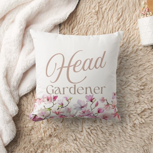 Hoofdtuinman Elegant Script Bloem Kussen (Deken)