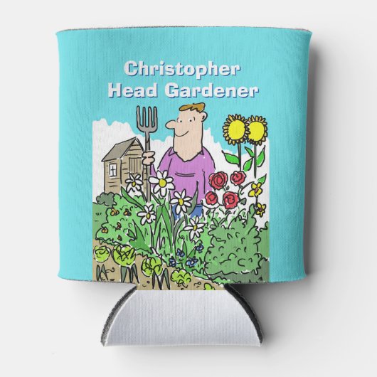 Hoofdtuinman. Voeg keuze uit jouw namen toe. Blikjeskoeler (Voorkant)