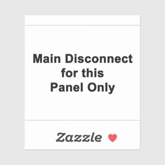 Hoofdverbinding verbreken voor dit paneel, label (Vel)