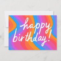 HOOG BIRTHDAY Kleurrijke kool & vun Stripes CUSTOM
