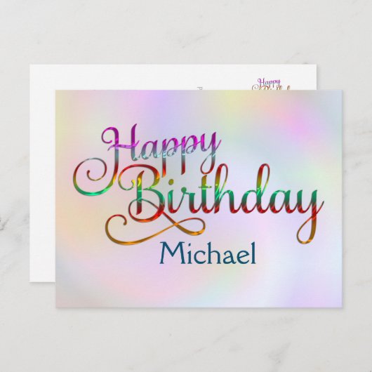 HOOG BIRTHDAY - tekstontwerp + uw eigen ideeën Briefkaart (Voorkant / Achterkant)