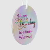 HOOG BIRTHDAY - tekstontwerp + uw eigen ideeën Ornament (voorkant)