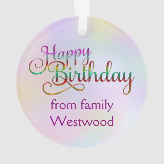 HOOG BIRTHDAY - tekstontwerp + uw eigen ideeën Ornament (achterkant)