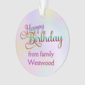 HOOG BIRTHDAY - tekstontwerp + uw eigen ideeën Ornament (voorkant)