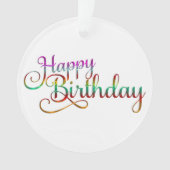 HOOG BIRTHDAY - tekstontwerp + uw eigen ideeën Ornament (voorkant)