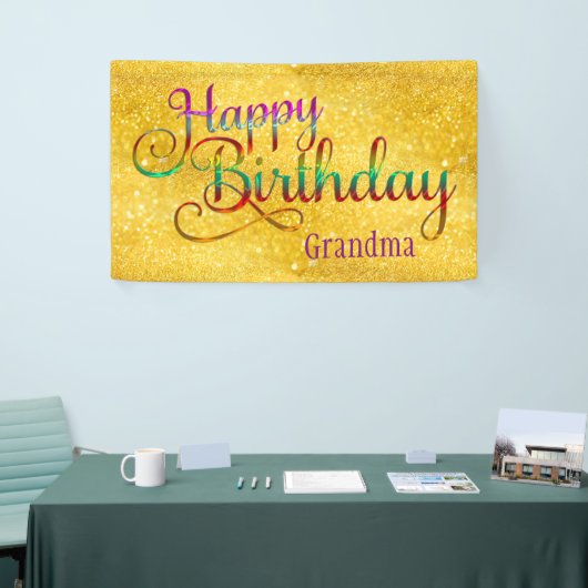 HOOG BIRTHDAY - tekstontwerp + uw eigen ideeën Spandoek (Beurs)
