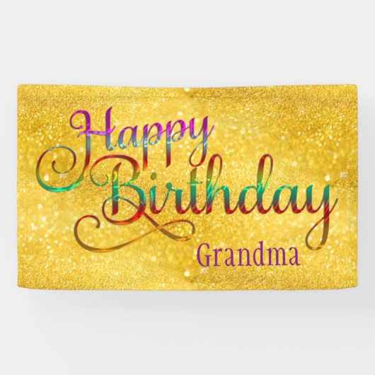 HOOG BIRTHDAY - tekstontwerp + uw eigen ideeën Spandoek (Horizontaal)