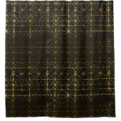 Hoog drama zwart en goud douchegordijn (Voorkant)