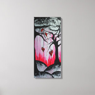 Hoog- en droge hemelbomen harten surrealistische G Canvas Afdruk