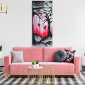 Hoog- en droge hemelbomen harten surrealistische G Canvas Afdruk (Insitu (Woonkamer))