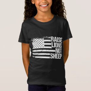 Hoog leeuwen Amerikaanse vlag niet schapen patriot T-shirt