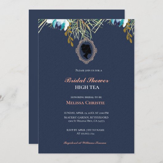 hoog theetuinfeest, mooie zachte pastel kaart (Voorkant / Achterkant)