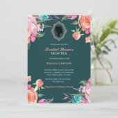 hoog theetuinfeest, mooie zachte pastel kaart (Staand voorkant)