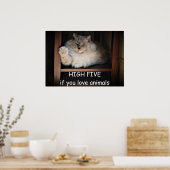 HOOG VIJF als je van dieren houdt, Poster (Keuken)