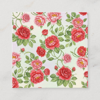 Hoogdetailed naadloos bloemmotief, levendig r vierkante visitekaartje