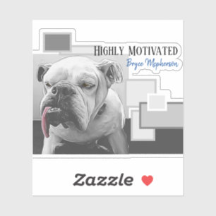 Hooggemotiveerde buldog sticker