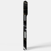 Hoogglanzende zwarte 3D-golftextuur Case-Mate iPhone Case (Achterkant / Rechts)